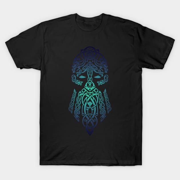 Tyr Norse God of War - Green and Blue T-Shirt by Art of Arklin